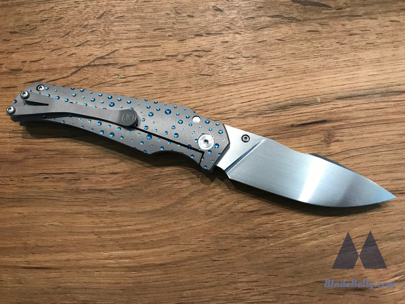 Jason Guthrie Scout - Hand Rub Harpoon Drop Point Milled Anodized Handles