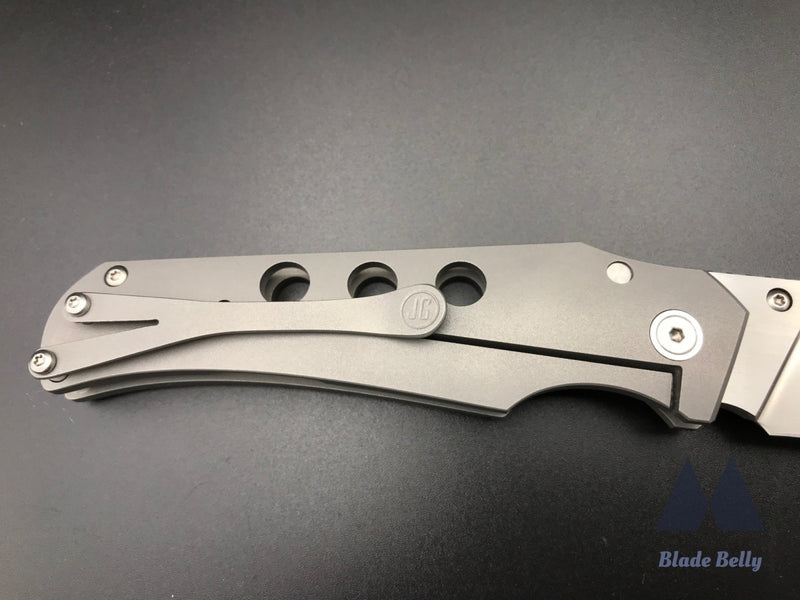 Jason Guthrie Scout - Hand Satin Harpoon Drop Point W/ Ti Speed Holes