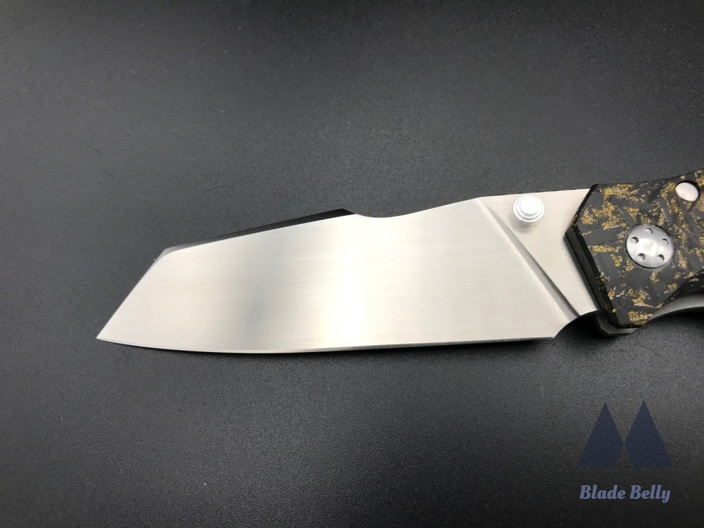 Jason Guthrie Scout - Hand Satin Wharncliffe And Gold Shred Carbon Fiber