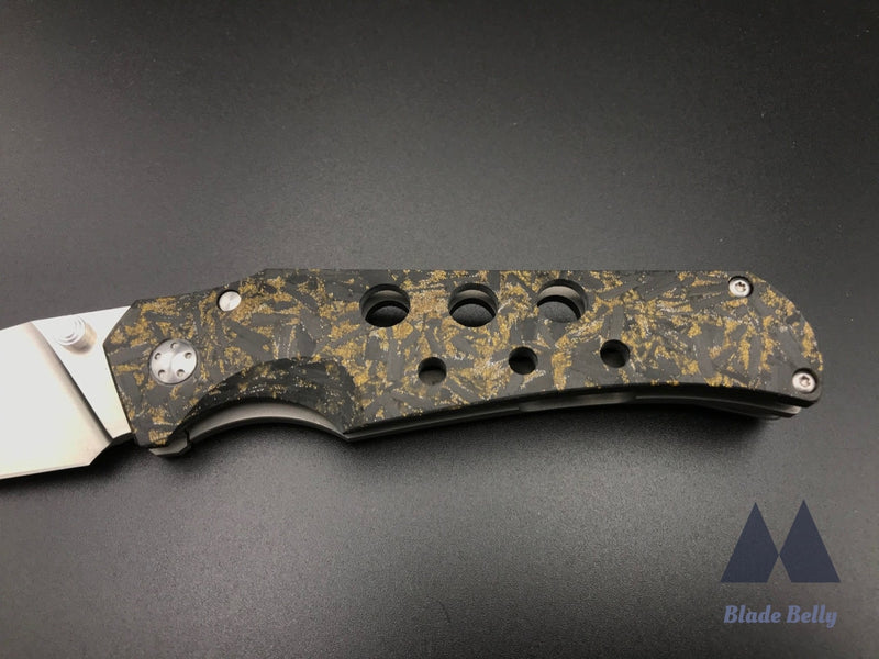 Jason Guthrie Scout - Hand Satin Wharncliffe And Gold Shred Carbon Fiber