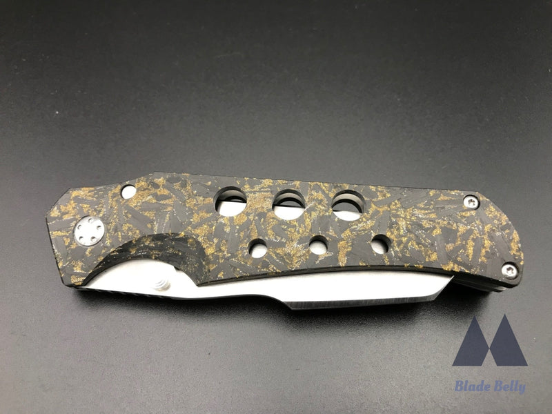 Jason Guthrie Scout - Hand Satin Wharncliffe And Gold Shred Carbon Fiber