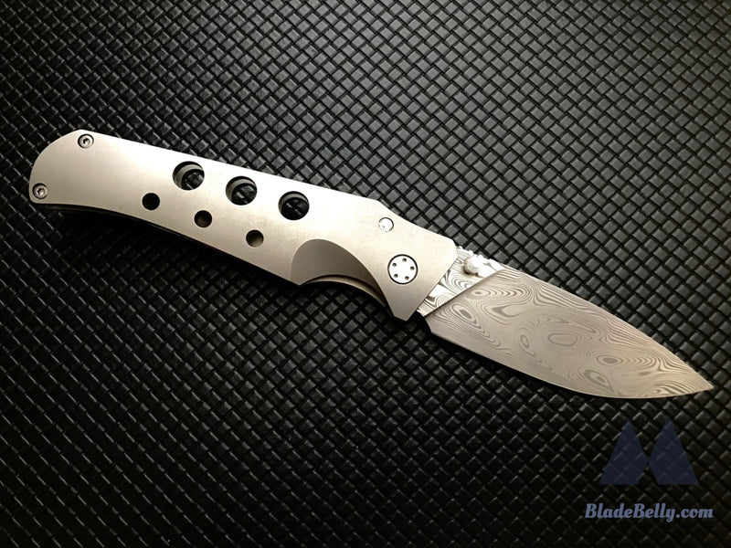 Jason Guthrie Scout (Left Handed) - Drop Point Damasteel Timascus Clip