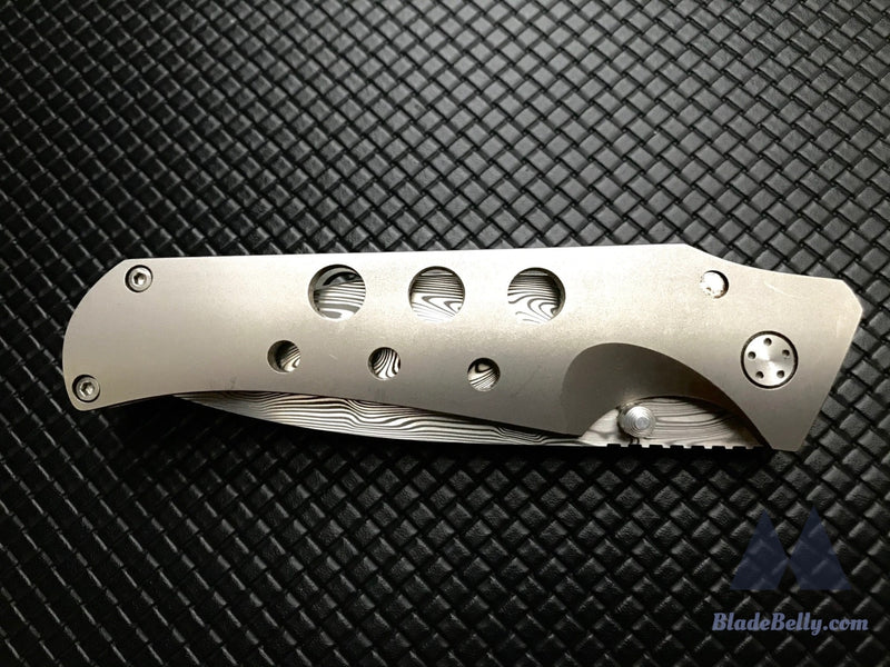 Jason Guthrie Scout (Left Handed) - Drop Point Damasteel Timascus Clip