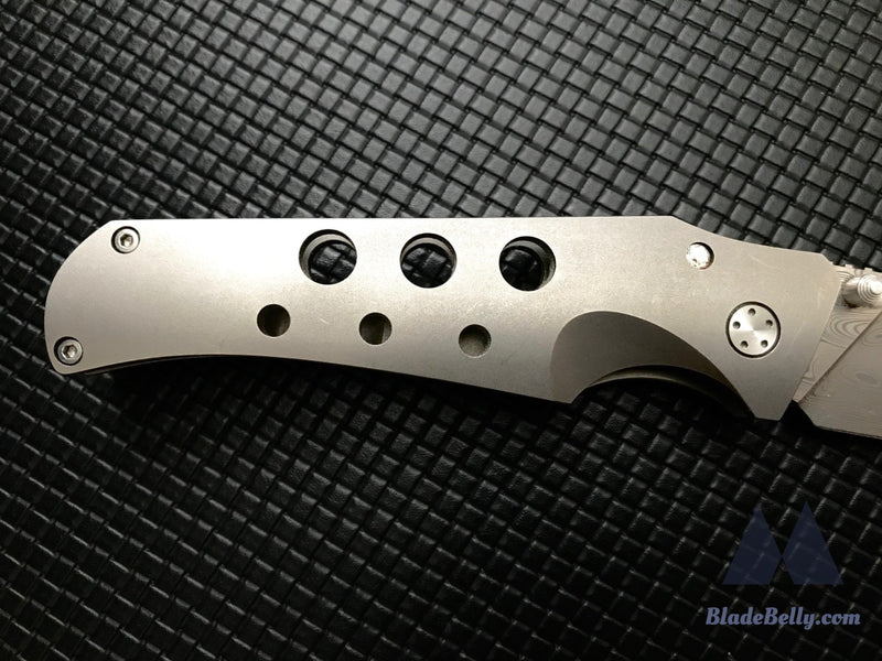 Jason Guthrie Scout (Left Handed) - Drop Point Damasteel Timascus Clip