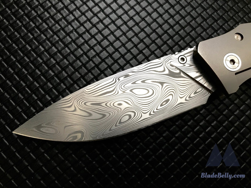 Jason Guthrie Scout (Left Handed) - Drop Point Damasteel Timascus Clip