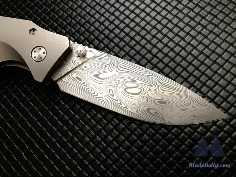 Jason Guthrie Scout (Left Handed) - Drop Point Damasteel Timascus Clip