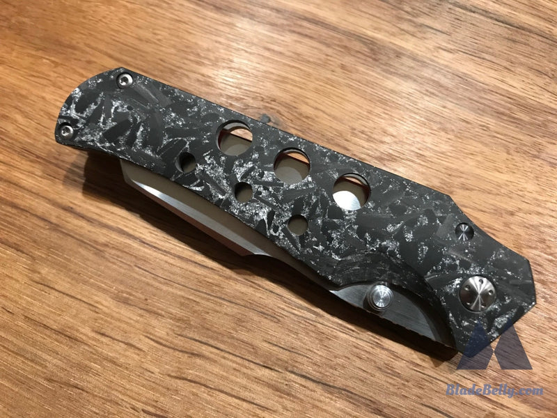 Jason Guthrie Scout (Left Handed) - Wharncliffe Silver Shred Carbon Fiber