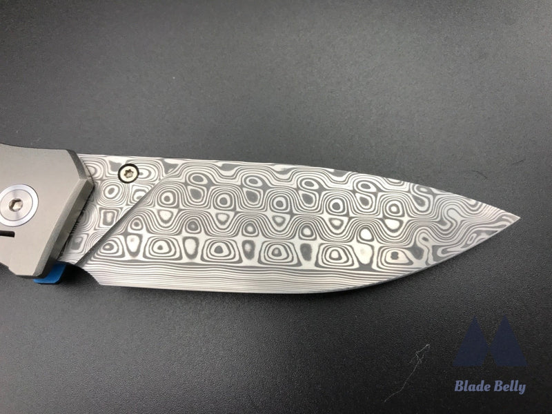 Jg Scout - Damasteel Drop Point And Marbled Carbon Fiber