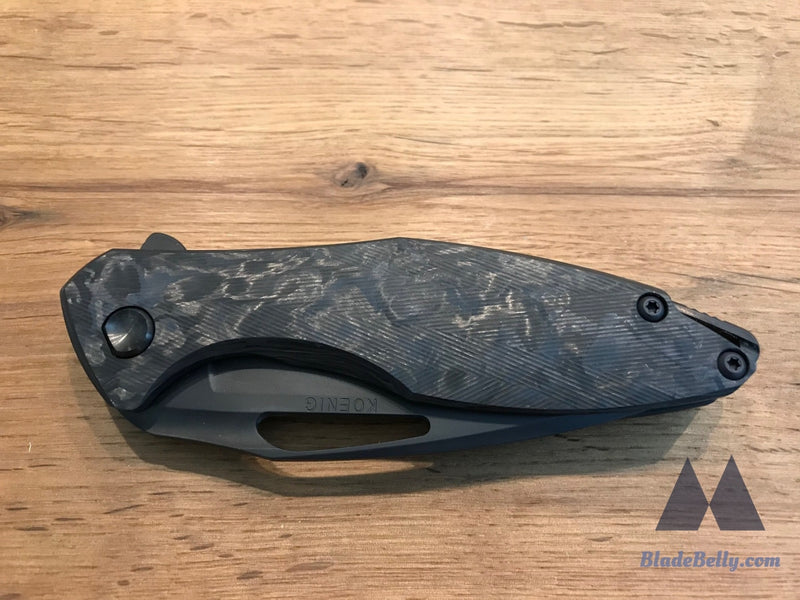 Koenig Arius - Blackout Cts-204P Dlc Blade With Marbled Carbon Fiber And Lightening Pockets