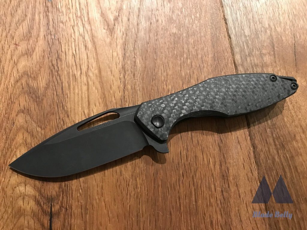 Koenig Arius Blackout - Dlc Drop Point Carbon Fiber Handles And Hardware