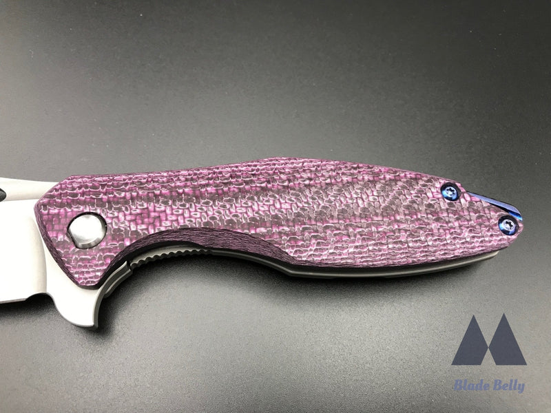 Koenig Arius - Brightwash Drop Point And Purple Twill Carbon Fiber