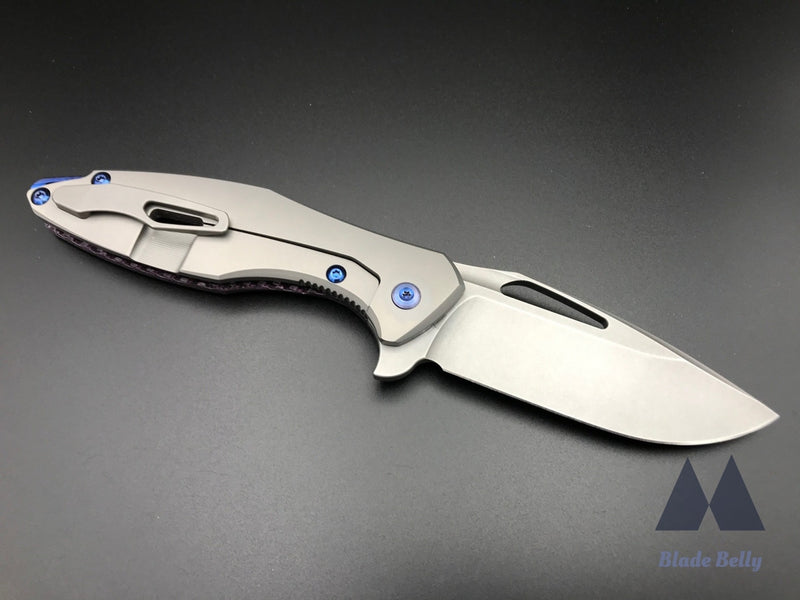 Koenig Arius - Brightwash Drop Point And Purple Twill Carbon Fiber