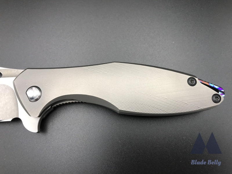 Koenig Arius - Burnished Blade W/ Satin Flats And Ti Handle Timascus Spacer