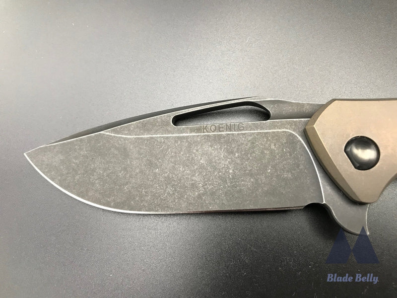 Koenig Arius - Distressed Dlc Drop Point And Bronze Handles