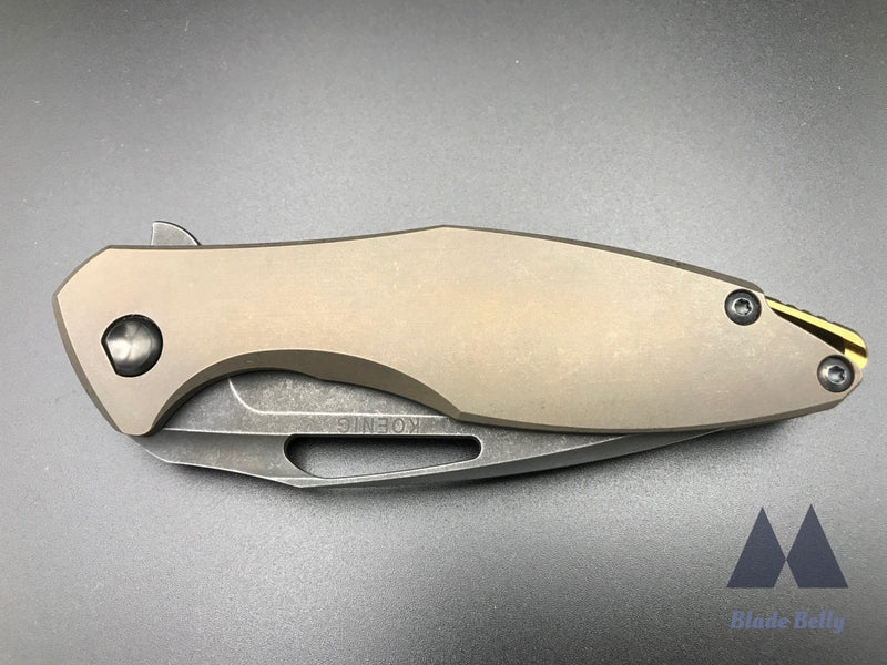 Koenig Arius - Distressed Dlc Drop Point And Bronze Handles