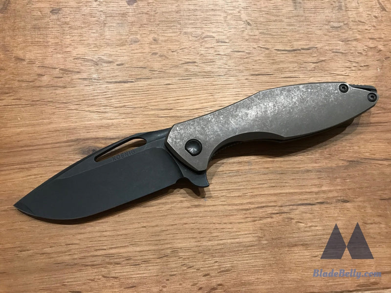 Koenig Arius - Distressed Dlc Drop Point With Bronze Handle