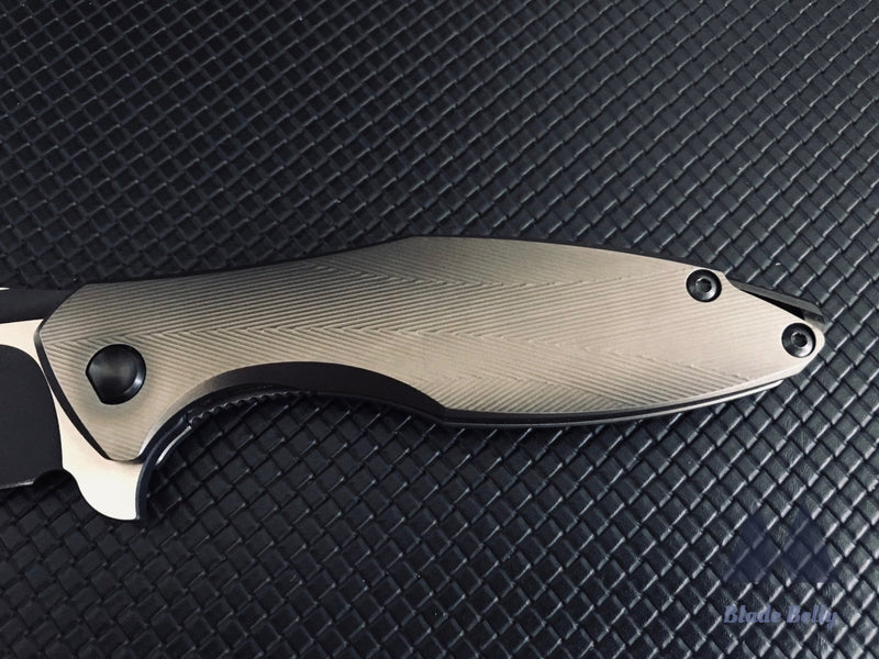 Koenig Arius - Dlc Drop Point With Satin Flats And Textured Ti Handles