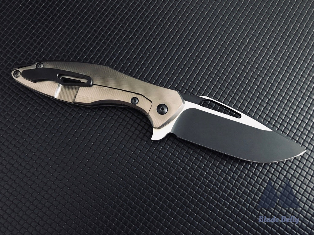 Koenig Arius - Dlc Drop Point With Satin Flats And Textured Ti Handles