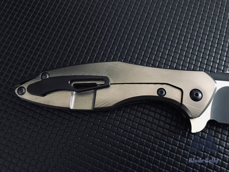 Koenig Arius - Dlc Drop Point With Satin Flats And Textured Ti Handles