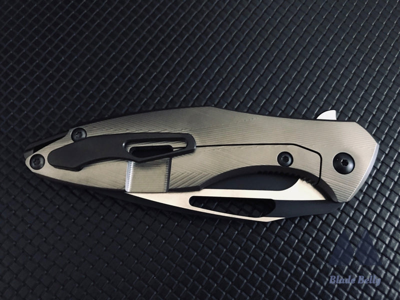 Koenig Arius - Dlc Drop Point With Satin Flats And Textured Ti Handles