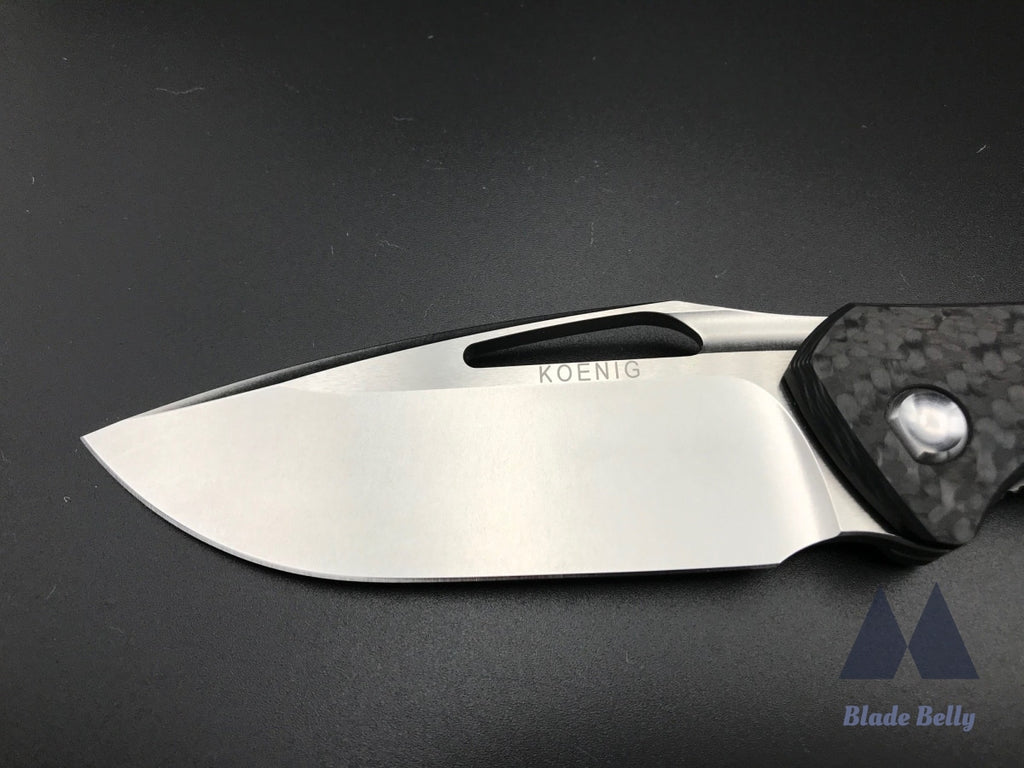 Koenig Arius - Flipper Delete Burnished Drop Point And Carbon Fiber