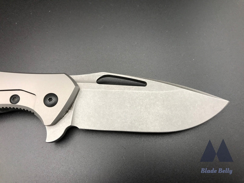 Koenig Arius - Stonewashed Drop Point Carbon Fiber Scales And Dlc Hardware