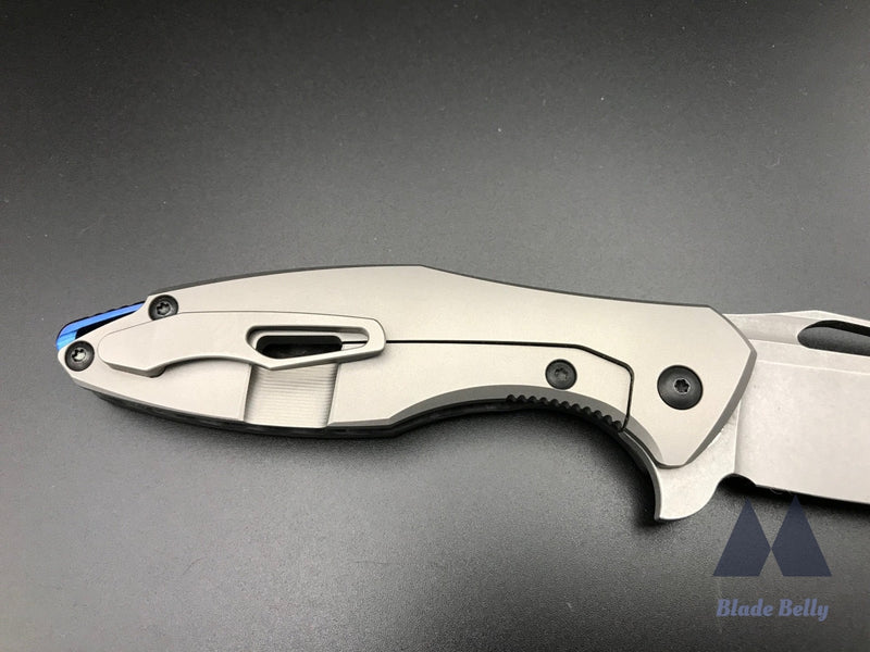 Koenig Arius - Stonewashed Drop Point Carbon Fiber Scales And Dlc Hardware