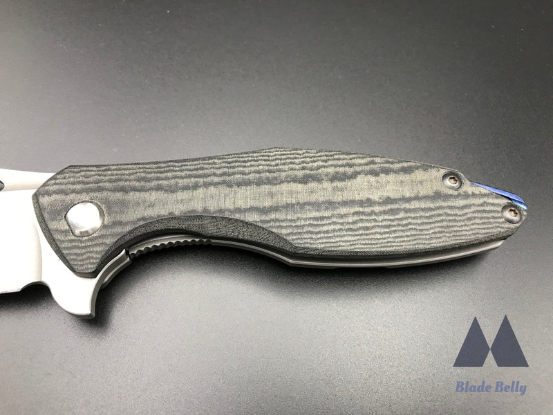 Koenig Arius - Stonewashed Drop Point With Satin Flats And Micarta