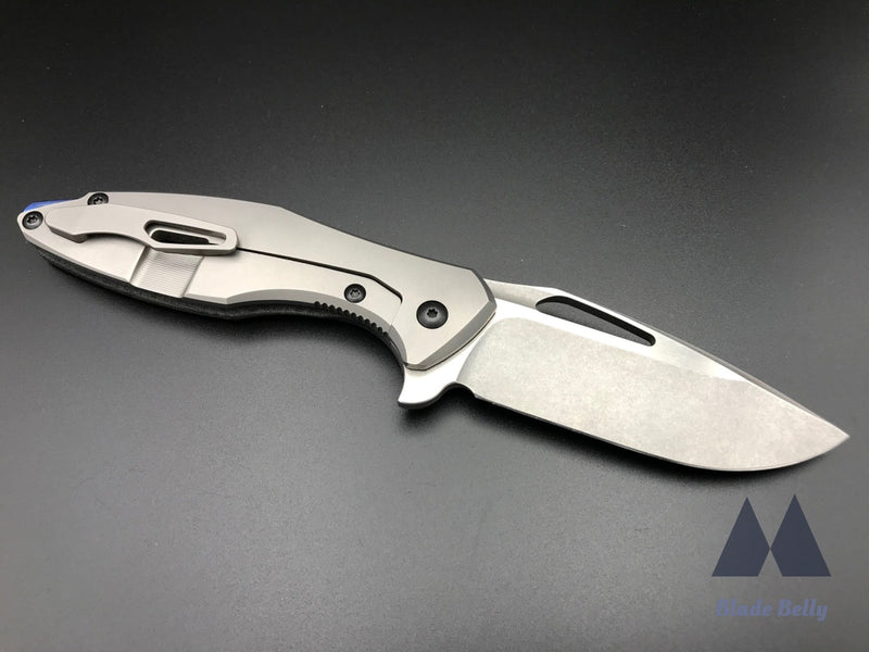 Koenig Arius - Stonewashed Drop Point With Satin Flats And Micarta