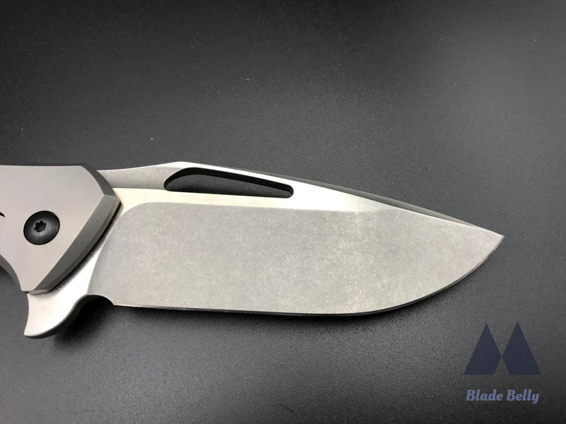 Koenig Arius - Stonewashed Drop Point With Satin Flats And Micarta