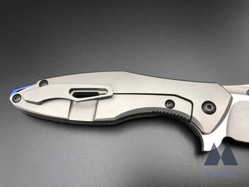 Koenig Arius - Stonewashed Drop Point With Satin Flats And Micarta