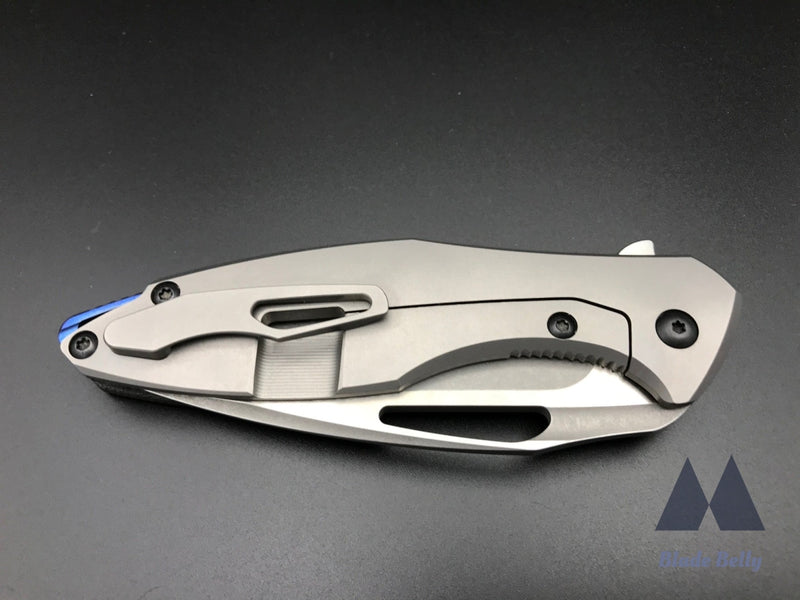 Koenig Arius - Stonewashed Drop Point With Satin Flats And Micarta