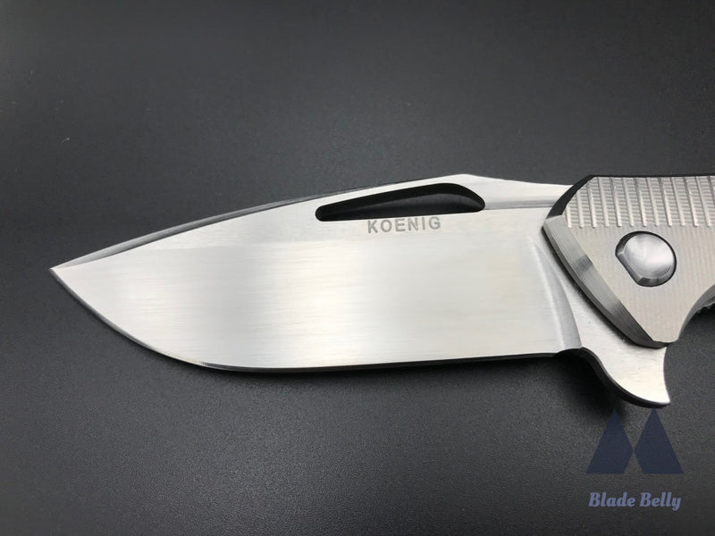 Koenig Arius Style 57 - Hand Rub Drop Point W/ Textured Ti Handles