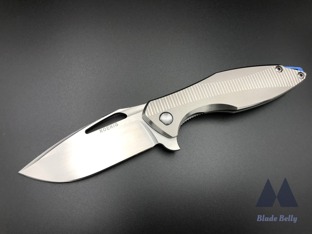 Koenig Arius Style 57 - Hand Rub Drop Point W/ Textured Ti Handles