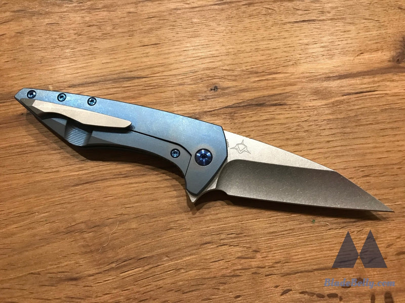 Koenig Mini Goblin - Brightwash Satin Flats Anodized Blue Handle