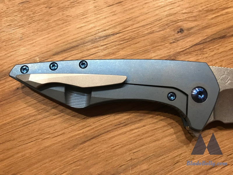 Koenig Mini Goblin - Brightwash Satin Flats Anodized Blue Handle