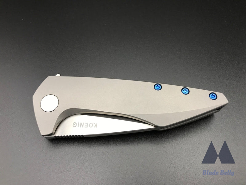 Koenig Mini Goblin - Burnished Wharncliffe And Ti Handles