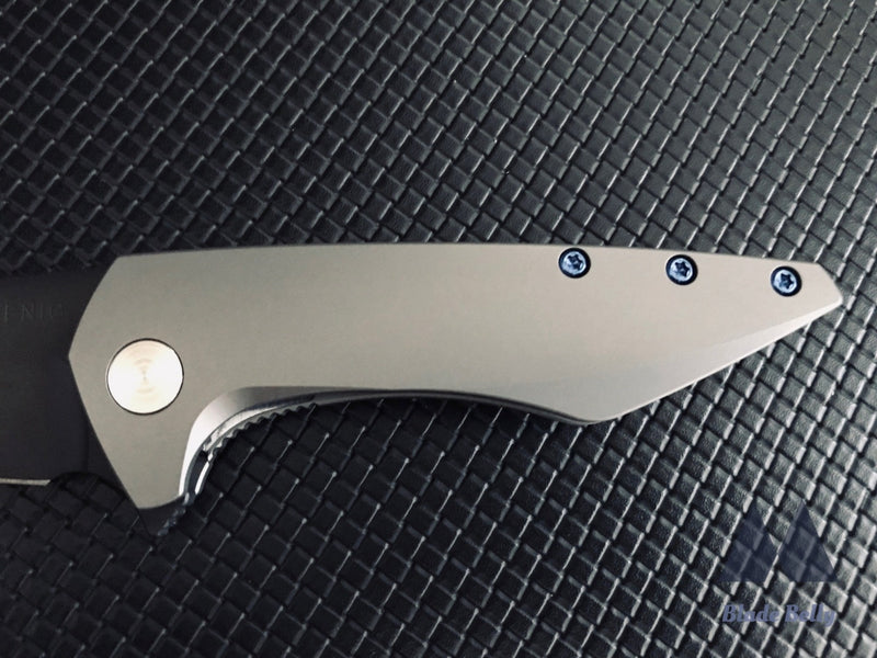 Koenig Mini Goblin - Dlc Wharncliffe And Ti Handles W/ Blue Hardware