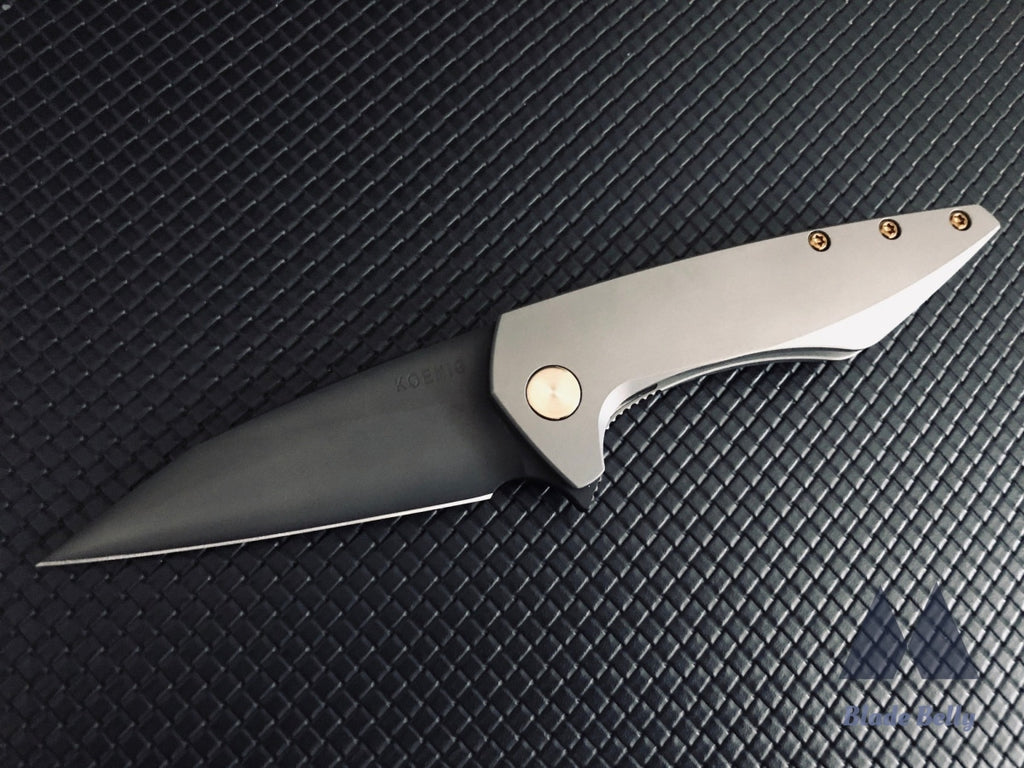 Koenig Mini Goblin - Dlc Wharncliffe And Ti Handles W/ Bronze Hardware