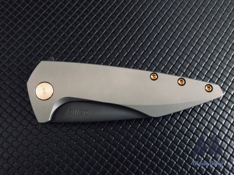 Koenig Mini Goblin - Dlc Wharncliffe And Ti Handles W/ Bronze Hardware