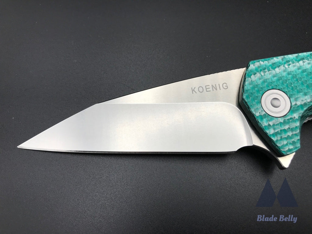 Koenig Mini Goblin - Polished Flats W/ Aqua Carbon Twill Handle