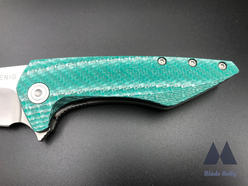 Koenig Mini Goblin - Polished Flats W/ Aqua Carbon Twill Handle