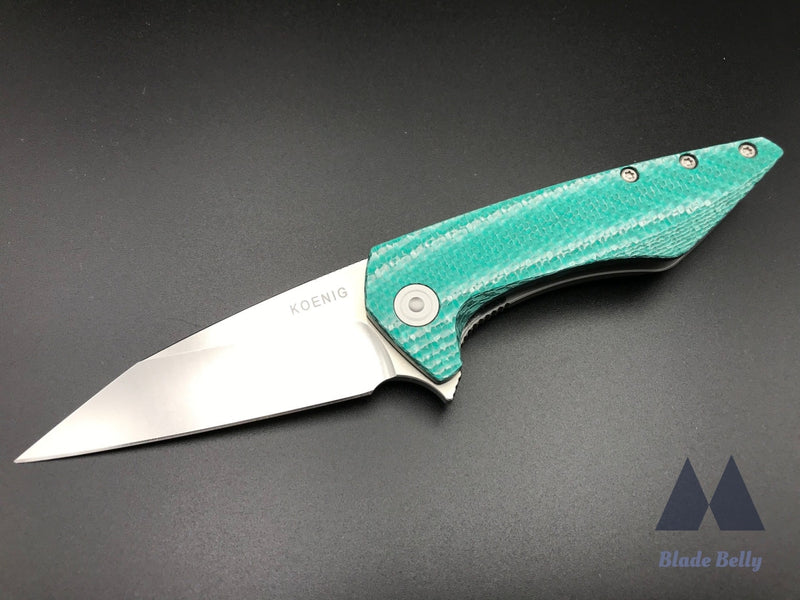 Koenig Mini Goblin - Polished Flats W/ Aqua Carbon Twill Handle