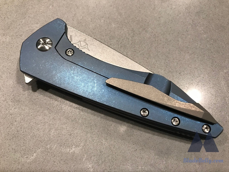 Koenig Mini Goblin - Satin Flats Anodized Blue Handle