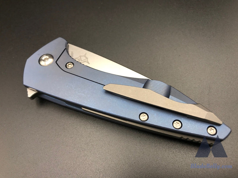 Koenig Mini Goblin - Satin Flats Anodized Blue Handle