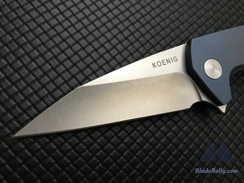 Koenig Mini Goblin - Stonewashed Anodized Blue Handle