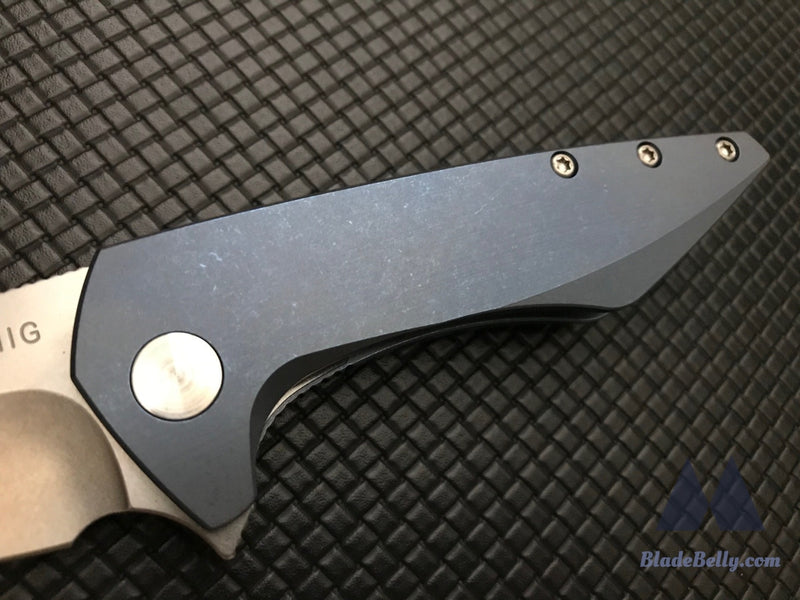 Koenig Mini Goblin - Stonewashed Anodized Blue Handle