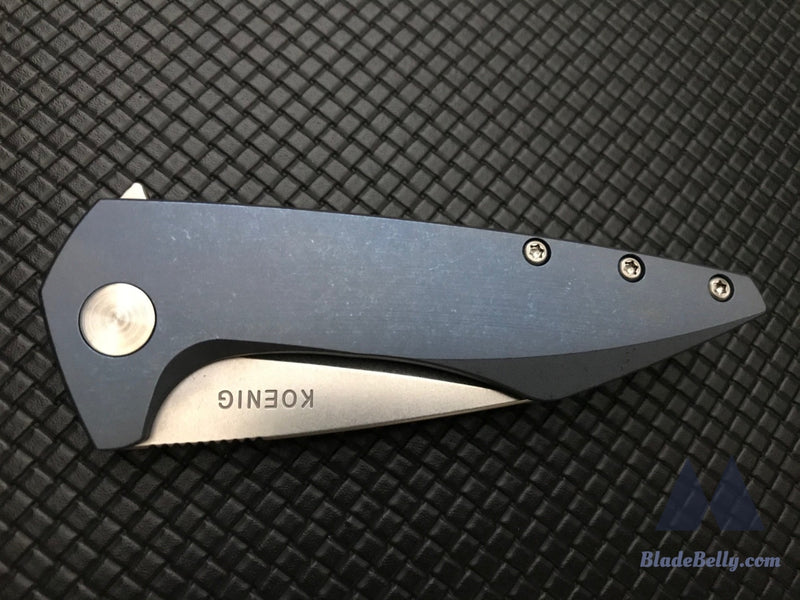 Koenig Mini Goblin - Stonewashed Anodized Blue Handle