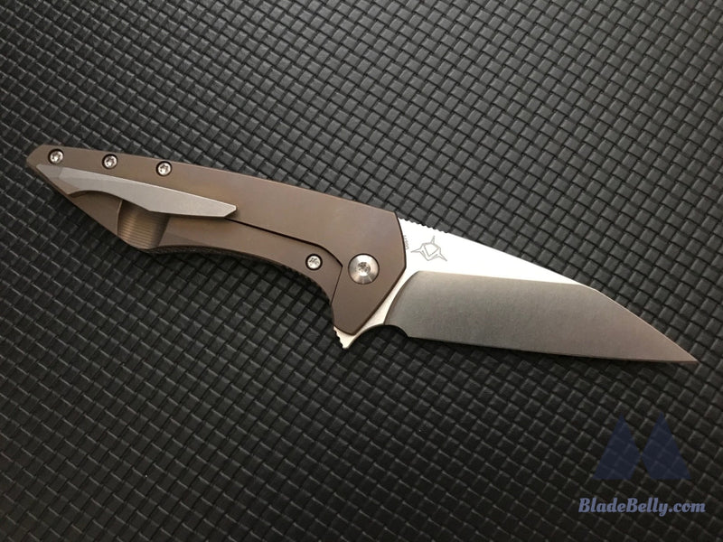 Koenig Mini Goblin - Stonewashed Black Micarta With Bronze Lockside