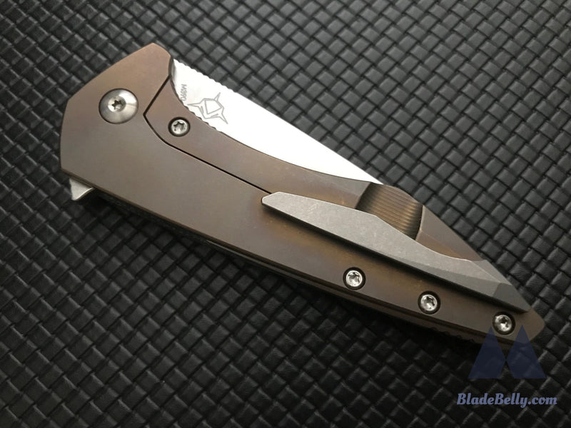 Koenig Mini Goblin - Stonewashed Black Micarta With Bronze Lockside